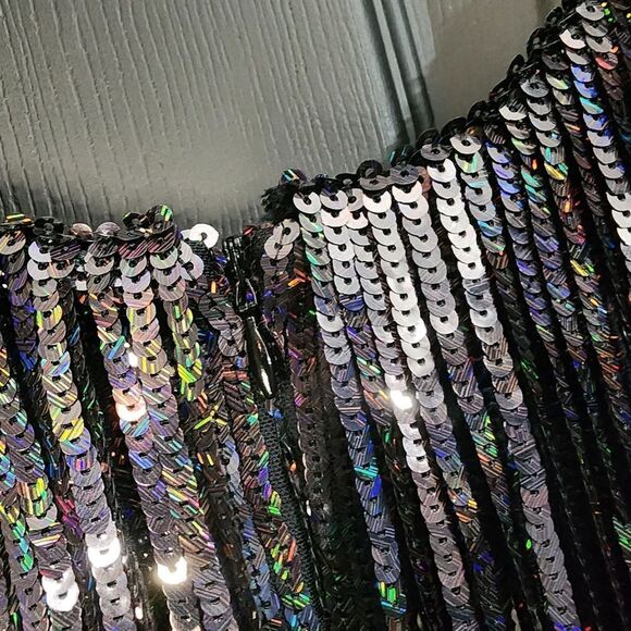 Dress the Population Roxy Tiered Fringe Sequin Dress Holiday Party - Picture 12 of 16